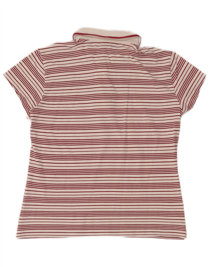 SERGIO TACCHINI Damen Poloshirt IT 48 XL Rot gestreifte Baumwolle