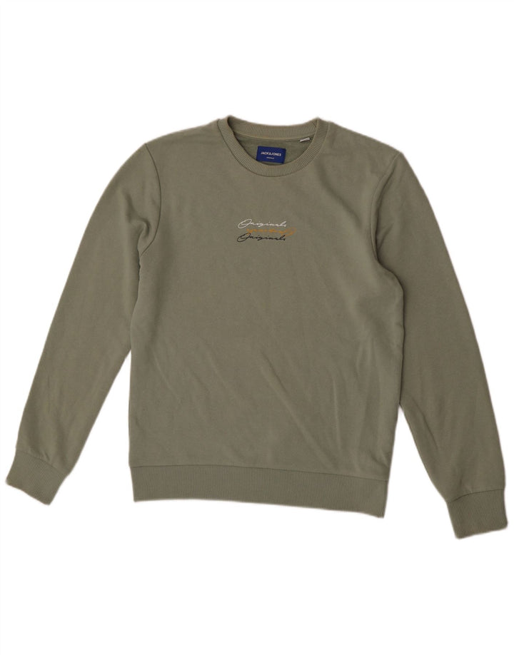 Jack & Jones Herren-Sweatshirt mit Grafik, Größe S, Khaki, Polyester