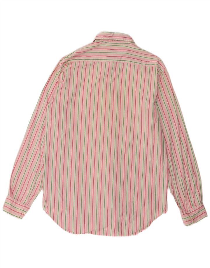 Henry Cottons Herrenhemd, Größe 42, große rosa gestreifte Baumwolle