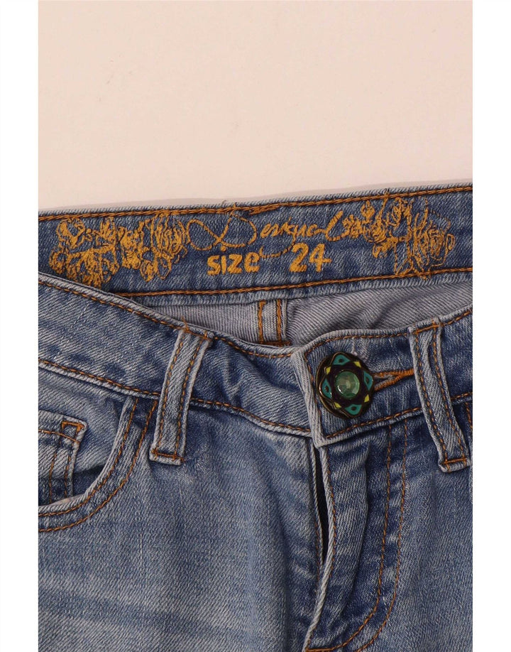 Desigual Damen Jogger Tapered Jeans W24 L27 Blau Patchwork