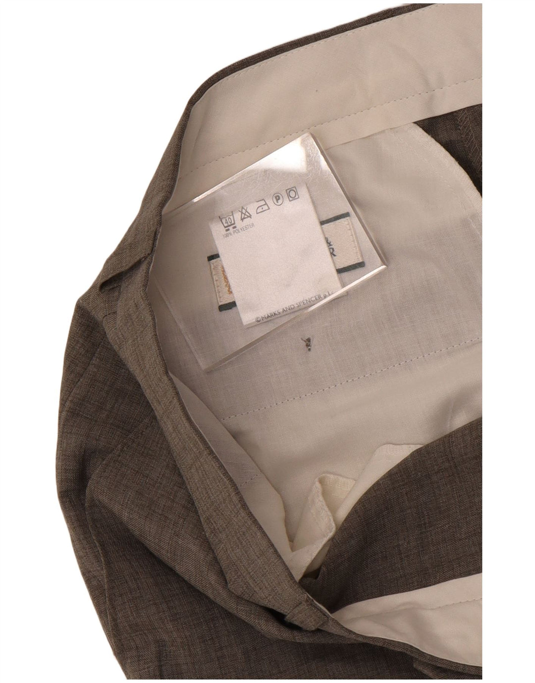 Gerade Herren-Anzughose von Marks & Spencer, W34, L27, grau, Polyester