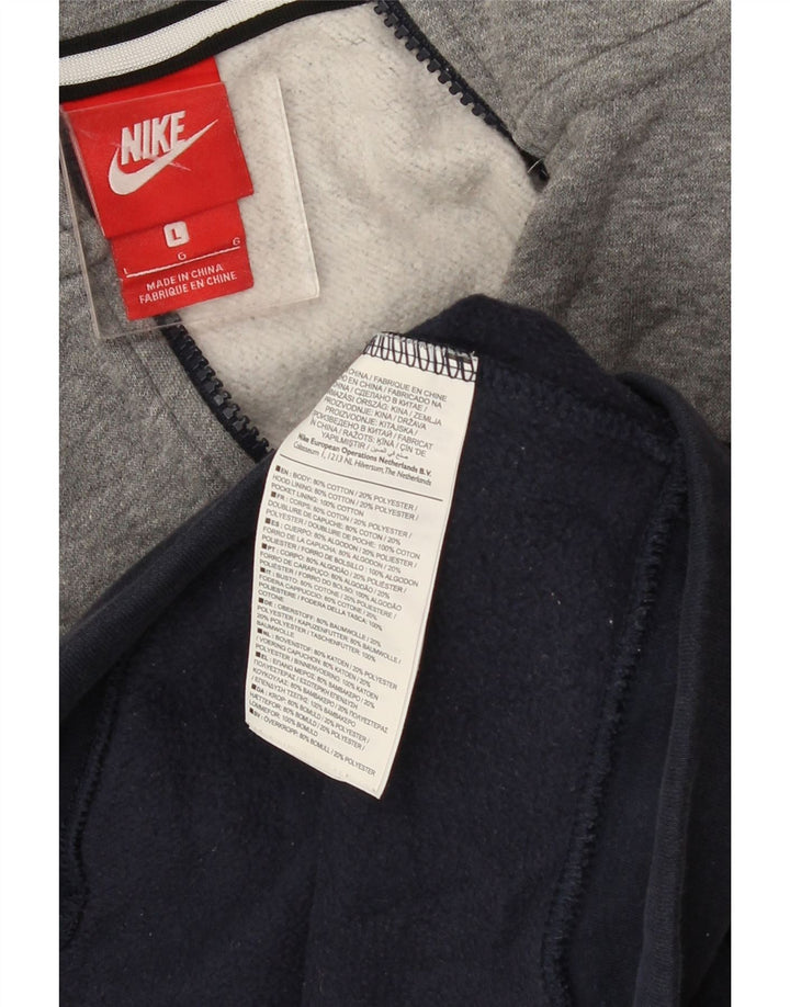 NIKE Herren-Kapuzenpullover mit grafischem Reißverschluss, groß, mehrfarbig, Farbblock