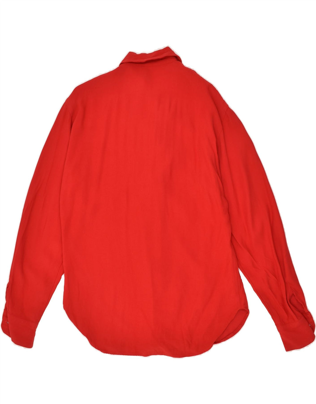 VINTAGE Womens Front Tie Shirt UK 16 Large Red Polyester | Vintage Vintage | Thrift | Second-Hand Vintage | Used Clothing | Messina Hembry 