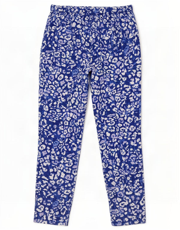 Marks & Spencer Damenhose UK 12 M W32 L27 Blauer Animal-Print