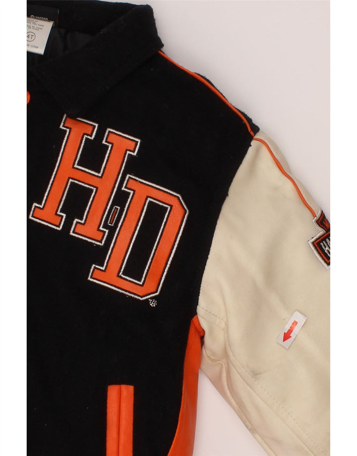 Harley Davidson Jungen-Unijacke mit Grafik, 3–4 Jahre, Marineblau, Farbblock