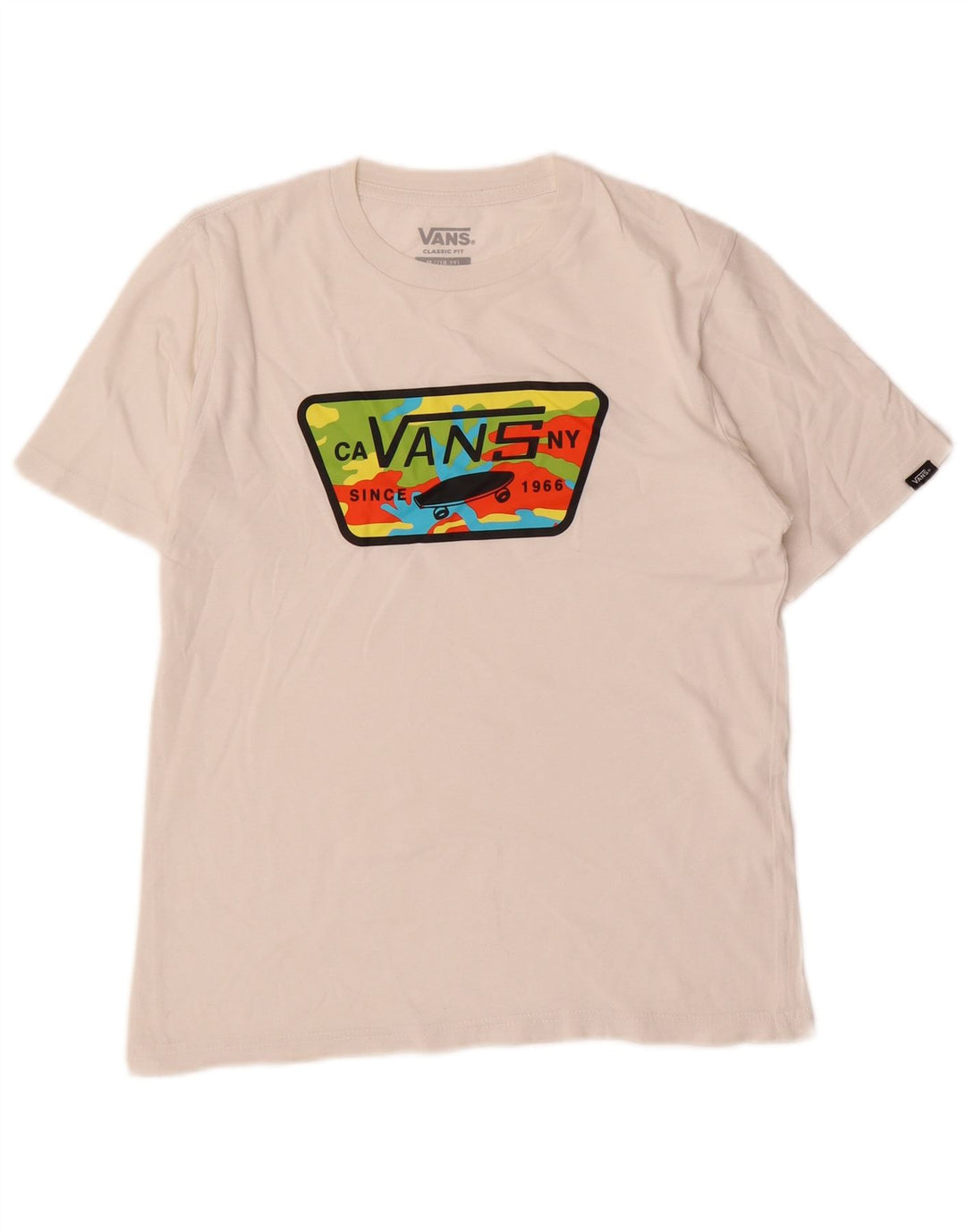 Vans Jungen-T-Shirt mit klassischer Passform, Grafik, 10–11 Jahre, mittelweiße Baumwolle