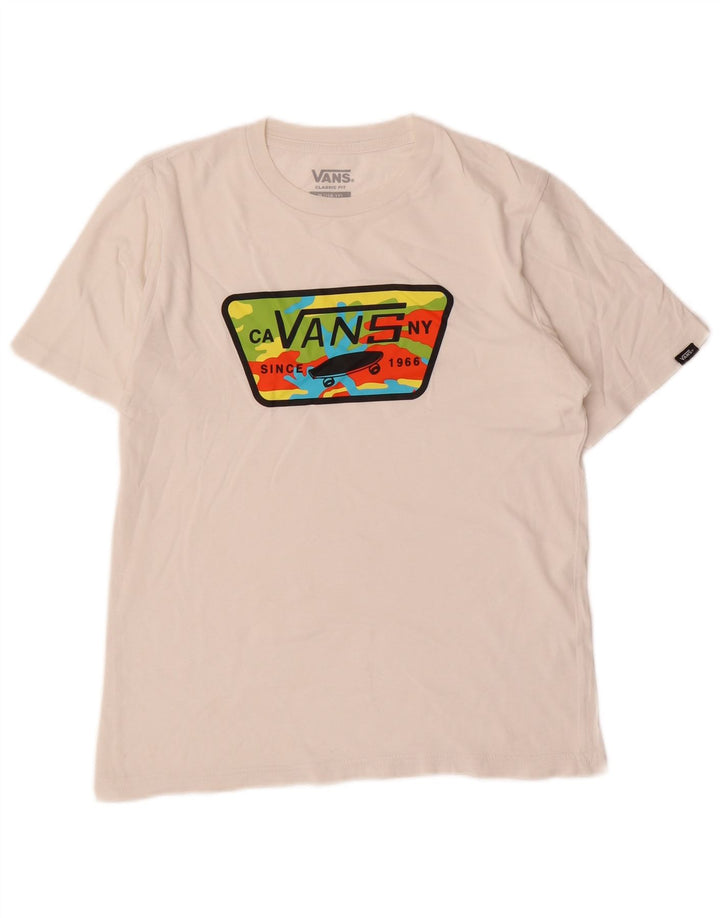 Vans Jungen-T-Shirt mit klassischer Passform, Grafik, 10–11 Jahre, mittelweiße Baumwolle