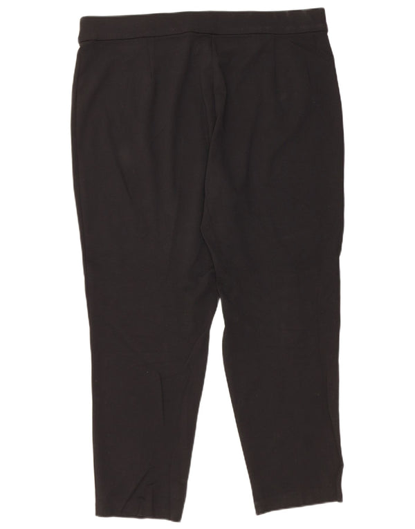 Marks & Spencer Damen Slim Cropped-Hose UK 18 XL W36 L25 Schwarze Viskose