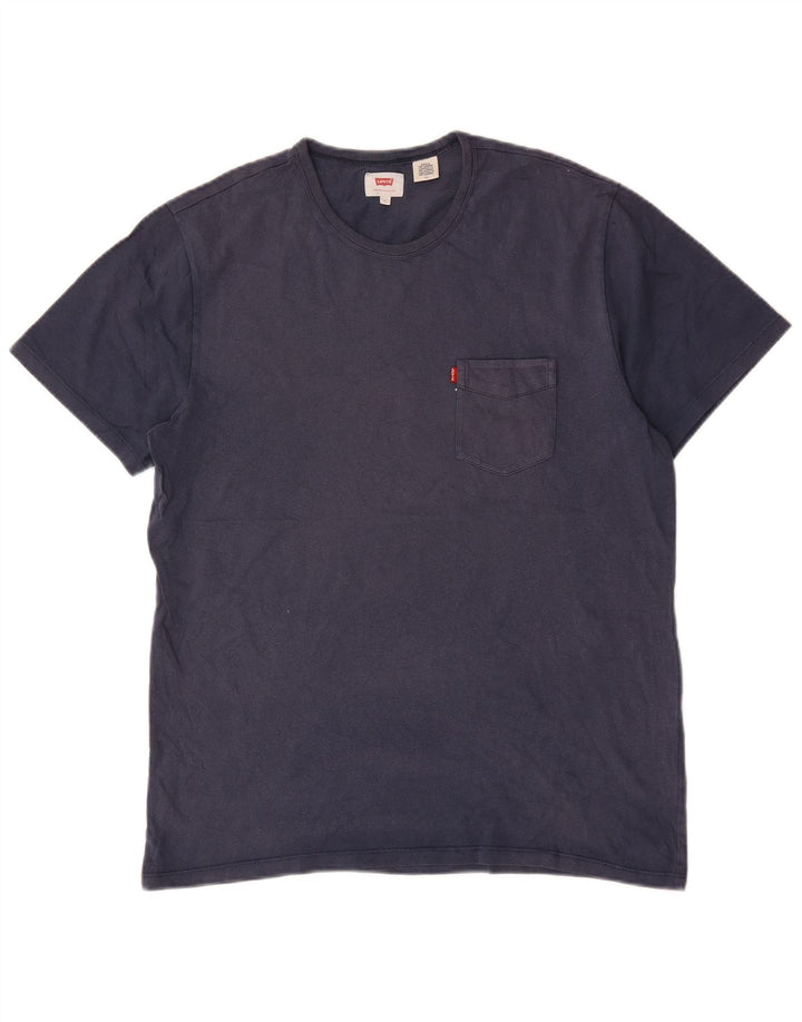 Levi's Herren-T-Shirt-Oberteil, groß, marineblau, Baumwolle