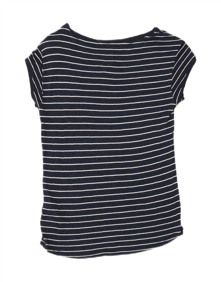 TOMMY HILFIGER Damen T-Shirt Top UK 6 XS Marineblau gestreift Viskose