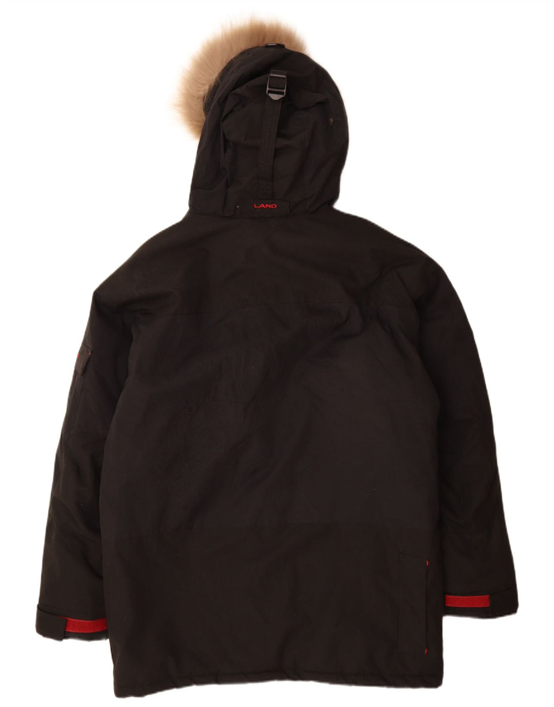 Vintage Herren Kapuzenparka Jacke UK 38 Mittelschwarzes Nylon