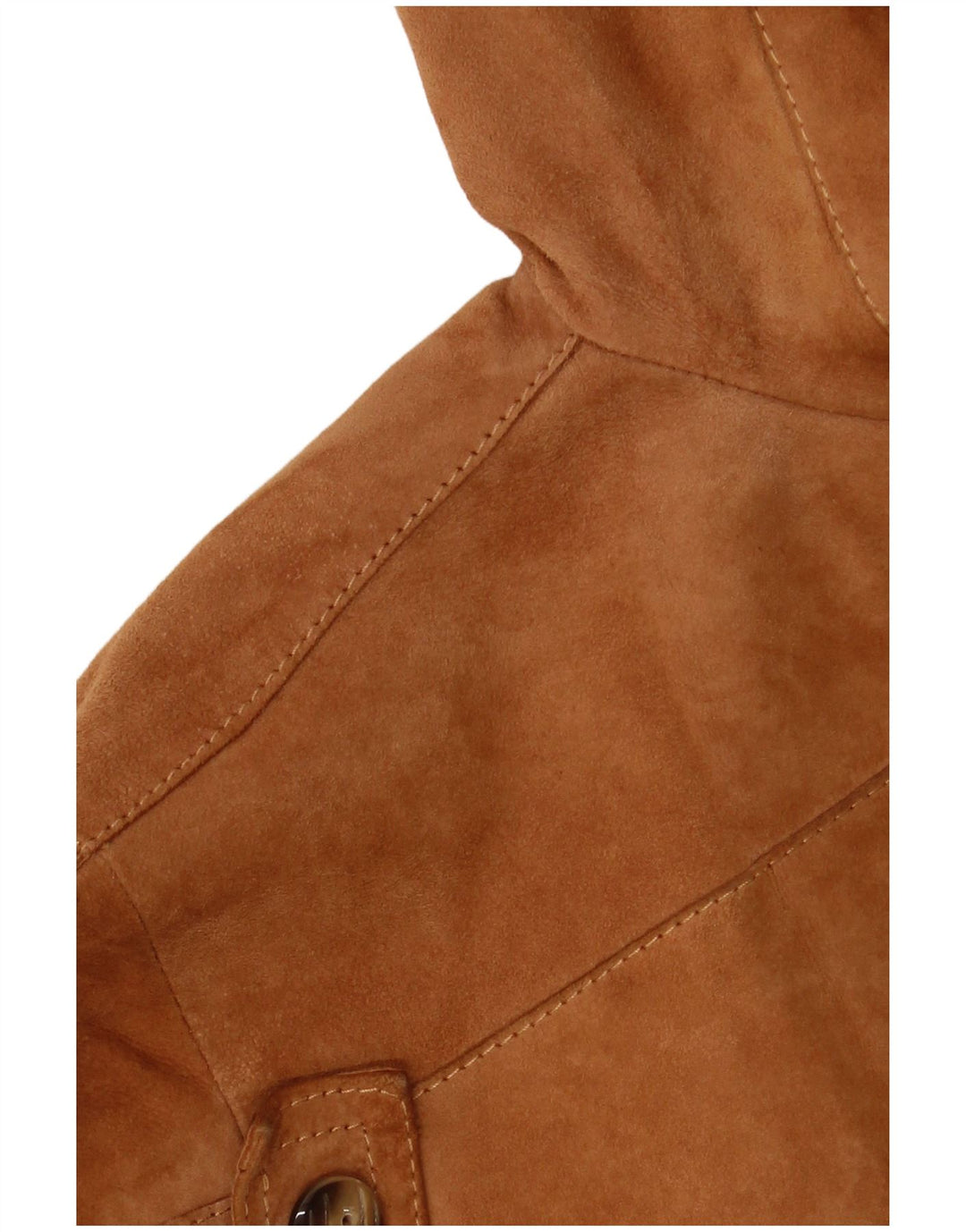 VINTAGE Damen 3-Knopf-Wildleder-Blazerjacke IT 42 Mittelbraun