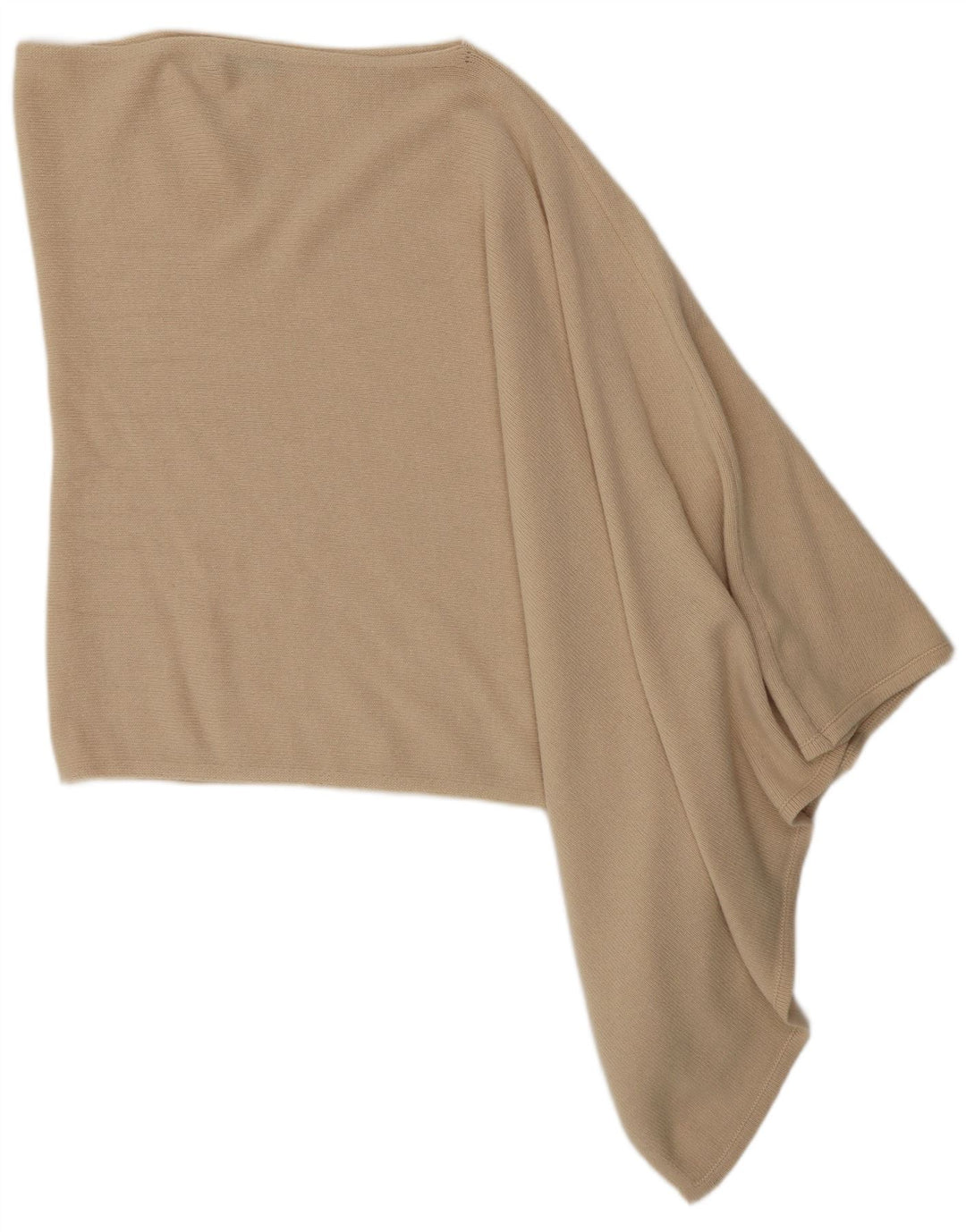 Benetton Asymmetrischer Poncho-Pullover für Damen, Einheitsgröße, beige Wolle