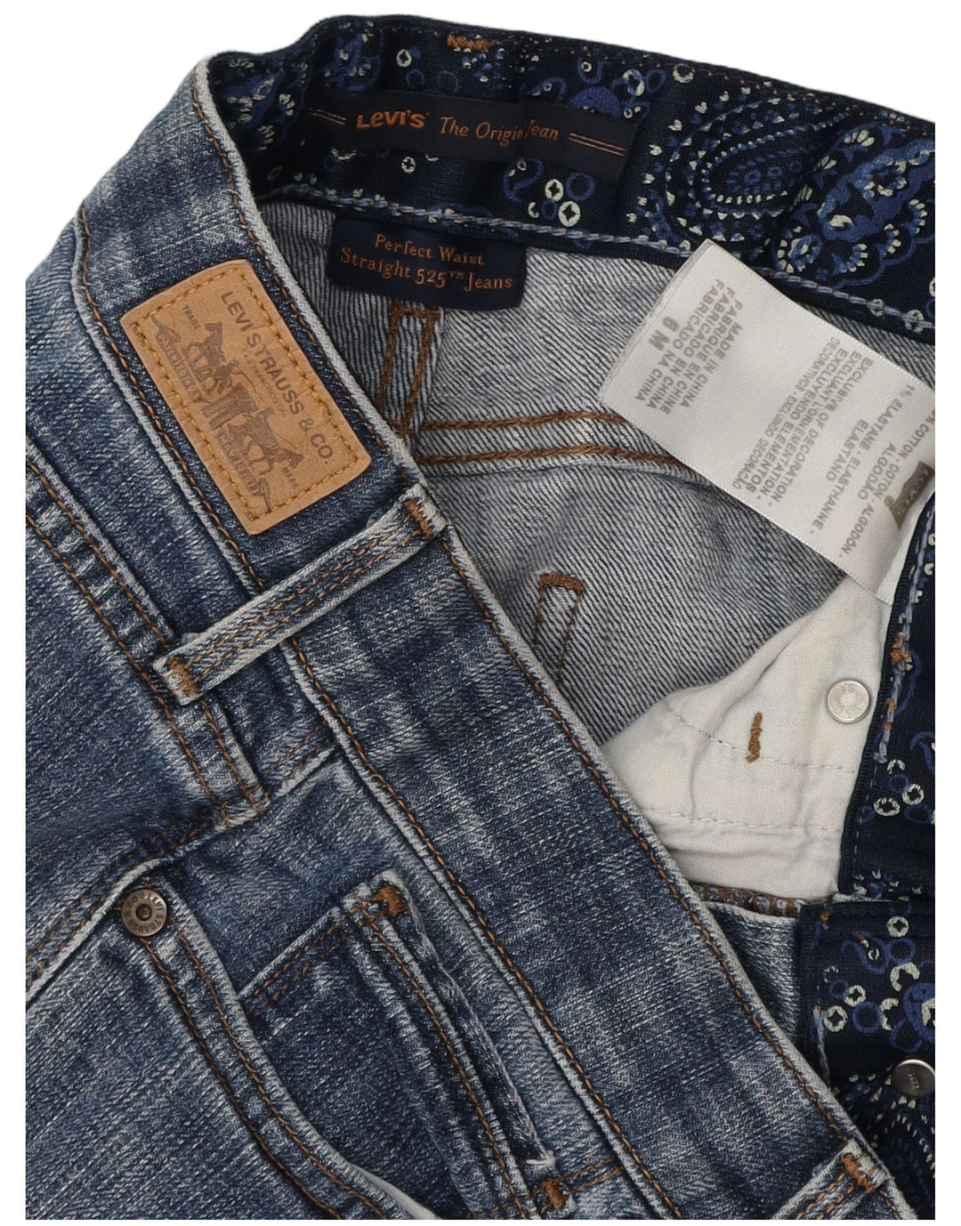 LEVI'S Damen 525 Straight Jeans US 6 Medium W28 L31 Blaue Baumwolle