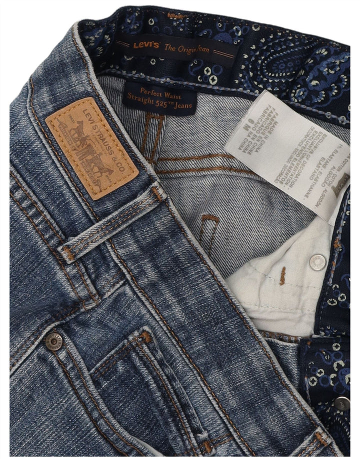 LEVI'S Damen 525 Straight Jeans US 6 Medium W28 L31 Blaue Baumwolle