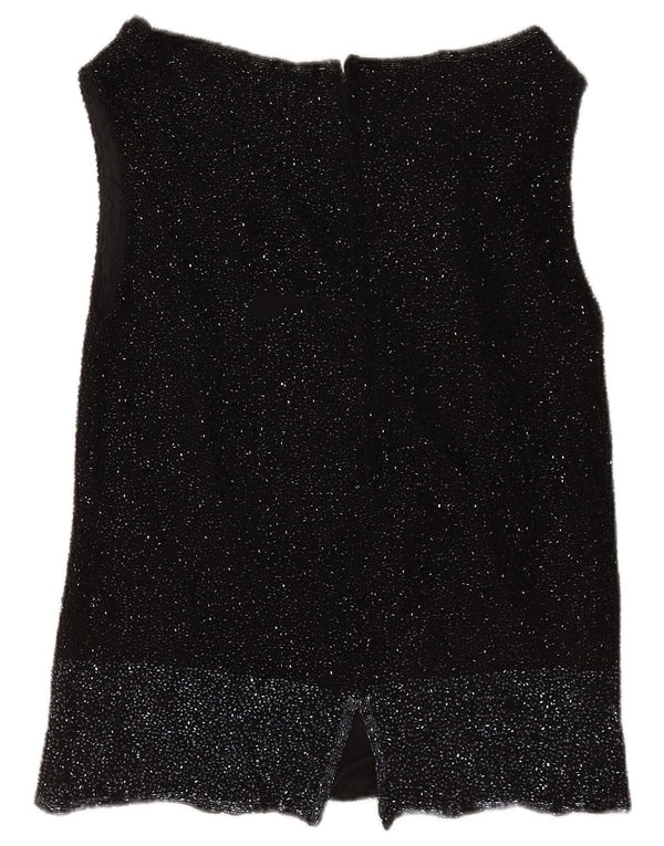 Ronald Joyce Damen ärmelloses Blusenoberteil UK 14 Medium Schwarz