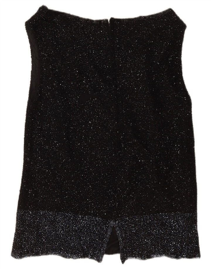 Ronald Joyce Damen ärmelloses Blusenoberteil UK 14 Medium Schwarz