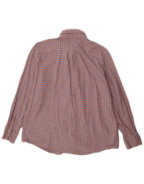 Chaps Herren-Flanellhemd XL aus blauer Gingham-Baumwolle
