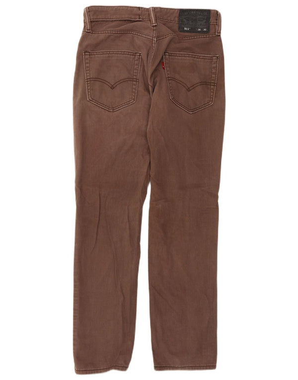 Levi's Mens 511 Slim Jeans W28 L30 Brown Cotton