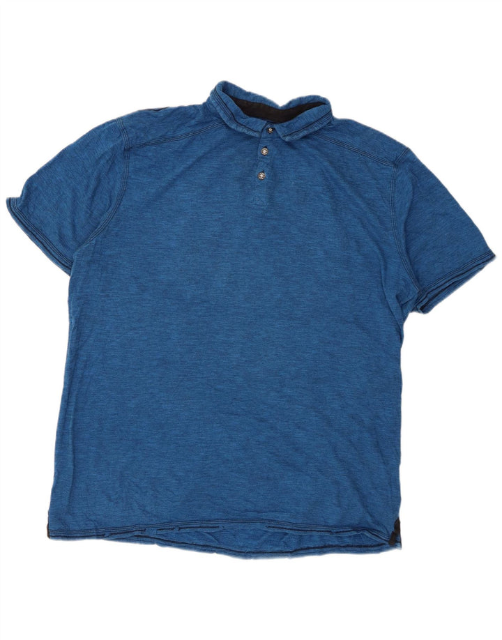 BKE Herren-Poloshirt 2XL, blau gefleckte Baumwolle