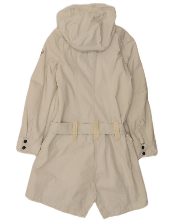 Diesel Damen-Parka mit Kapuze, UK 10, Größe S, Weiß, Polyamid