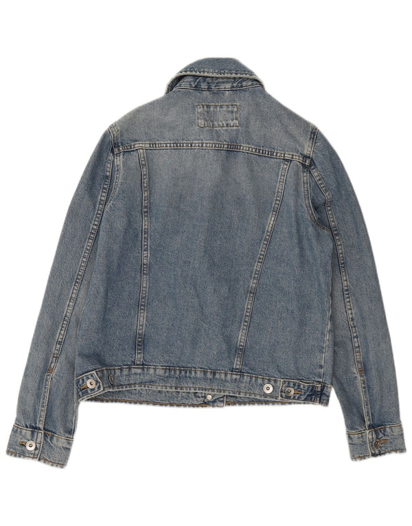Marks & Spencer Damen Jeansjacke UK 10 Small Blaue Baumwolle