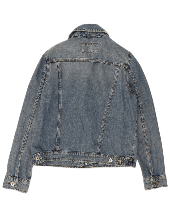 Marks & Spencer Damen Jeansjacke UK 10 Small Blaue Baumwolle