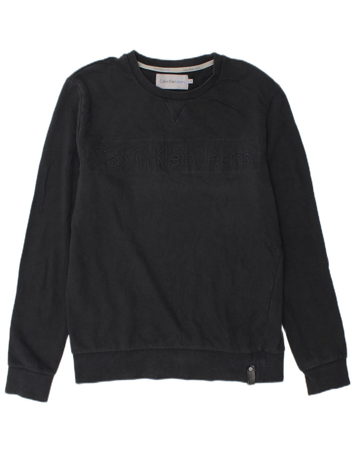 Calvin Klein Jeans Herren-Sweatshirt mit Grafik, mittelschwarze Baumwolle