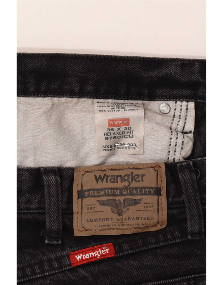 Wrangler Herren Relaxed Fit Straight Jeans W36 L30 Graue Baumwolle