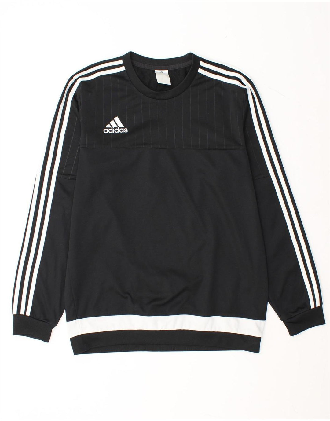 ADIDAS Mens Sweatshirt Jumper Small Black Colourblock Polyester Vintage Adidas and Second-Hand Adidas from Messina Hembry 