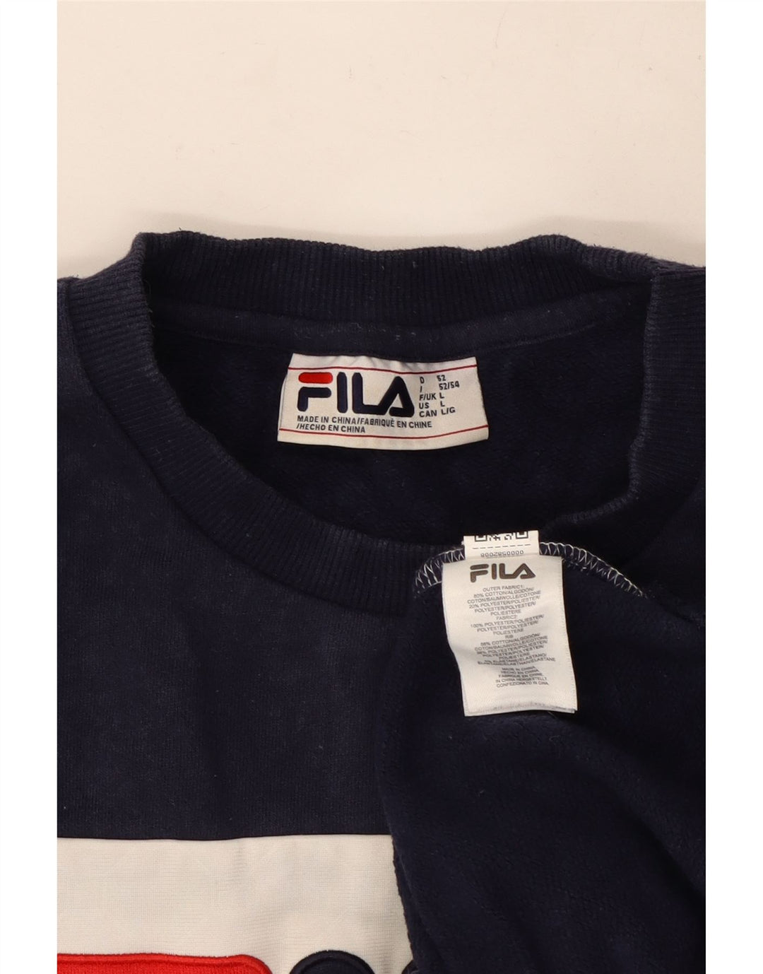 Fila Herren-Sweatshirt mit Grafik, groß, marineblau, Colourblock-Baumwolle