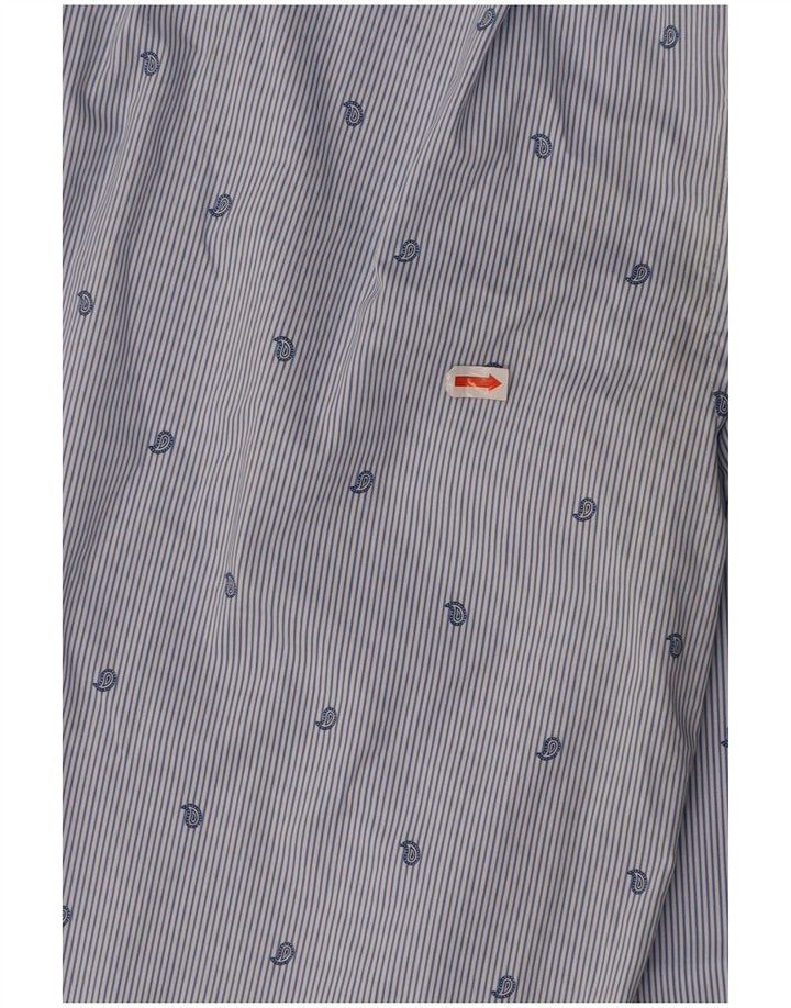 TOMMY HILFIGER Herren-Stretchhemd Größe 15 1/2 Mittelblauer Nadelstreifen