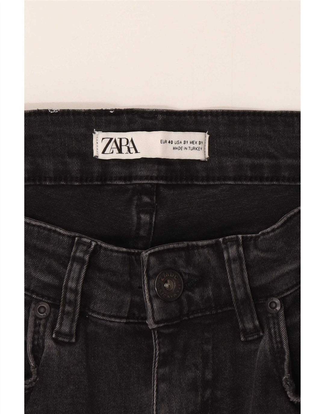 Zara Herren Distressed Skinny Jeans EU 40 Medium W31 L29 Graue Baumwolle