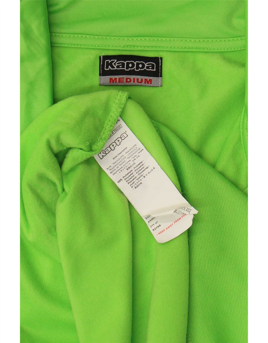 Kappa Herren-Trainingsanzug-Top-Jacke aus mittelgrünem Colourblock-Polyester