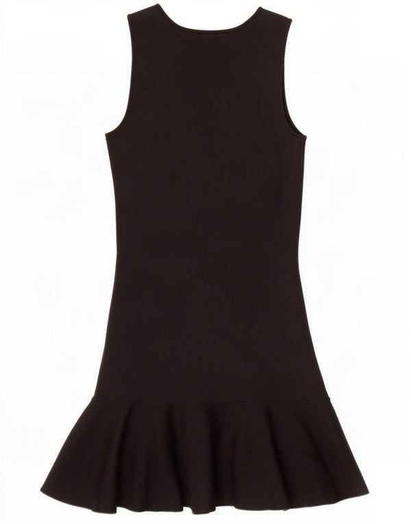 Zara Damen Ärmelloses Etuikleid UK 12 Mittelschwarzes Nylon