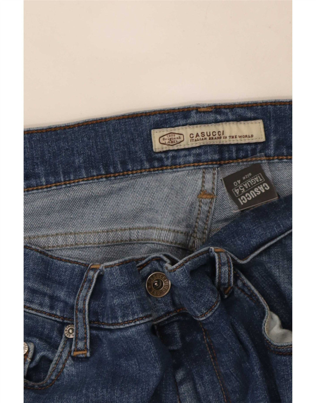 Casucci Herren Straight Jeans W40 L32 Blaue Baumwolle