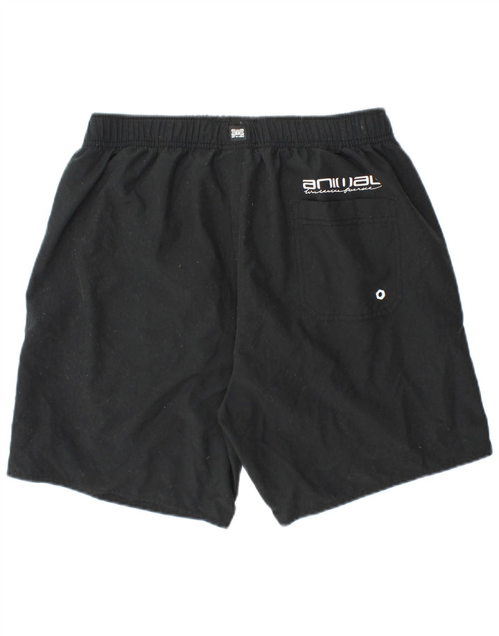 ANIMAL Herren-Badeshorts mit Grafik, groß, aus schwarzem Polyester