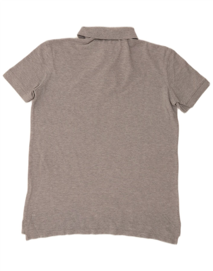 Tommy Hilfiger Herren-Poloshirt aus mittelgrau gefleckter Baumwolle