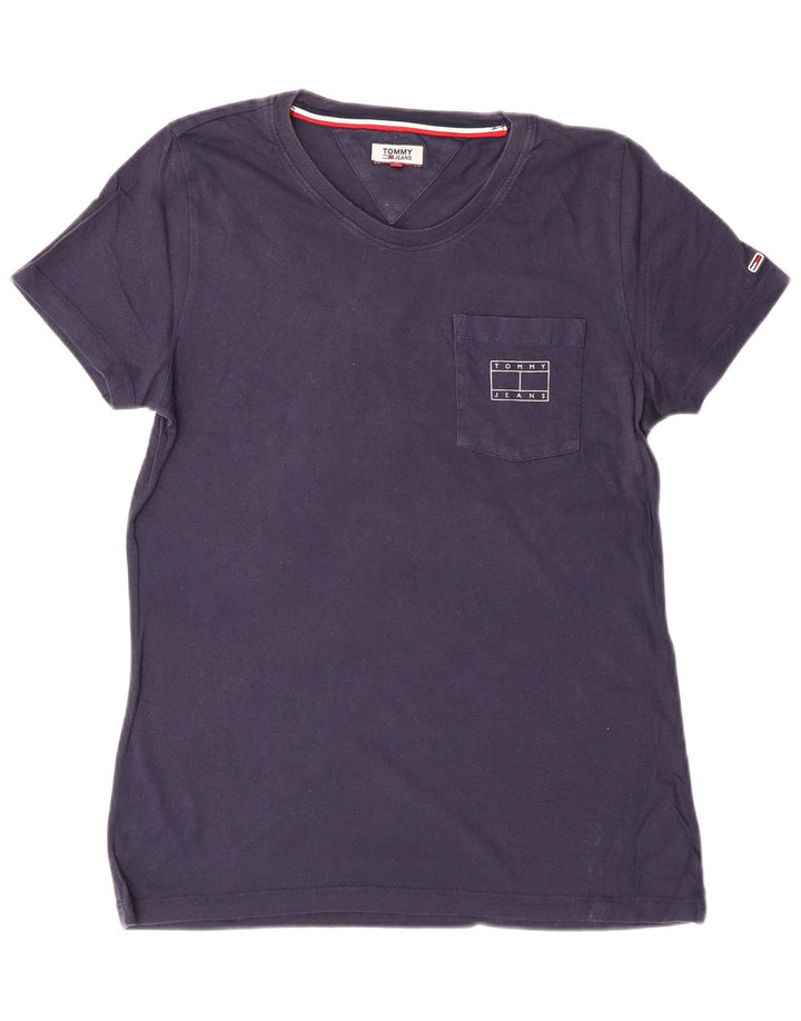 Tommy Hilfiger Damen-T-Shirt-Oberteil aus Baumwolle in mittlerem Marineblau