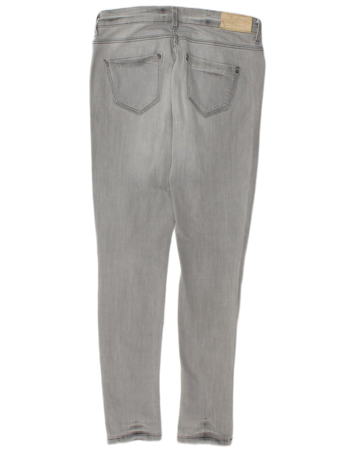 ZARA Damen Distressed Skinny Jeans EU 38 Small W28 L30 Graue Baumwolle