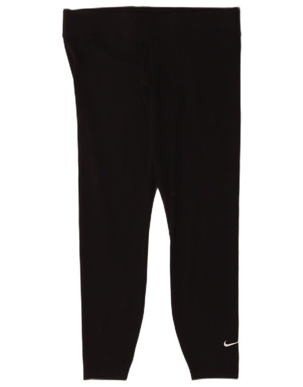 Nike Damen Leggings UK 14 Large Schwarz Baumwolle