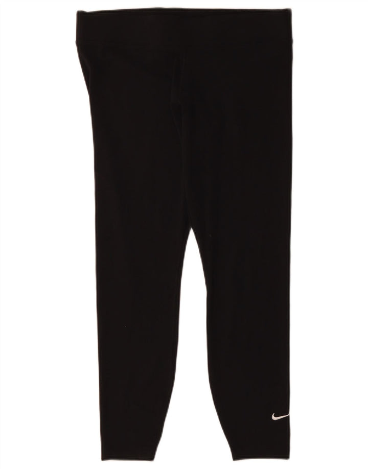 Nike Damen Leggings UK 14 Large Schwarz Baumwolle