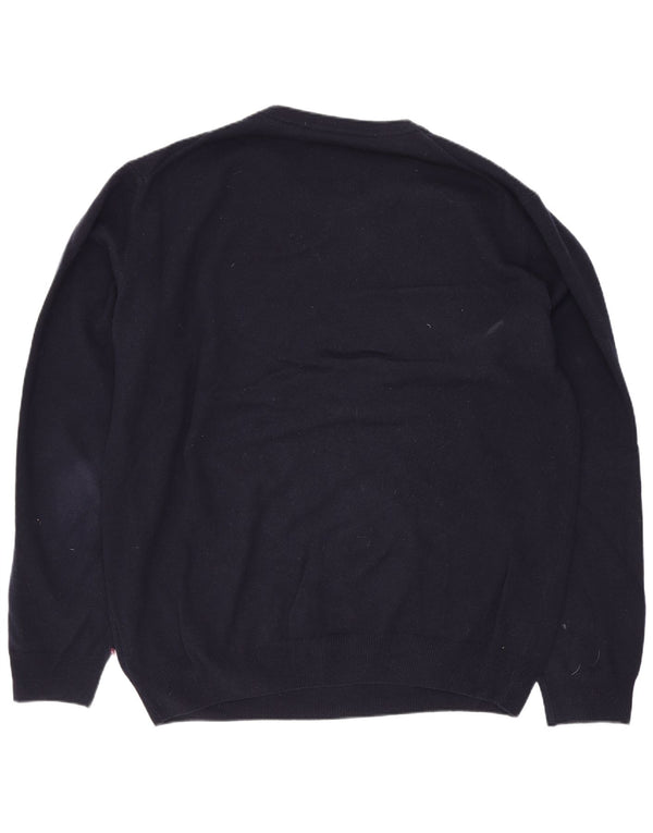 Gant Herren-Pullover mit Rundhalsausschnitt, XL, marineblaue Lammwolle