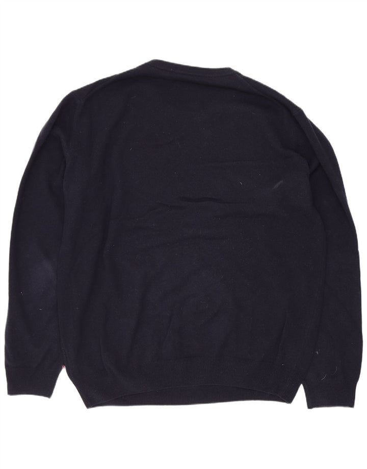 Gant Herren-Pullover mit Rundhalsausschnitt, XL, marineblaue Lammwolle
