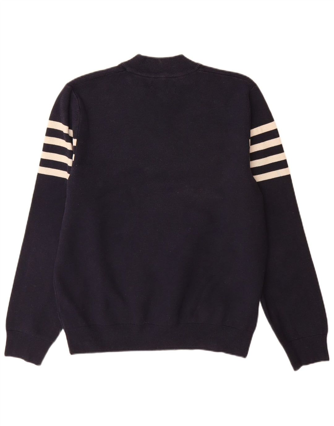 Marks & Spencer Herren-Pullover mit Reißverschluss am Hals, groß, marineblau gestreift