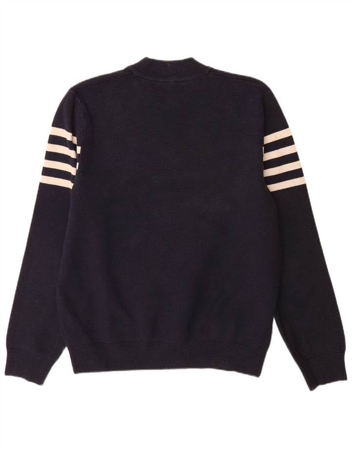 Marks & Spencer Herren-Pullover mit Reißverschluss am Hals, groß, marineblau gestreift