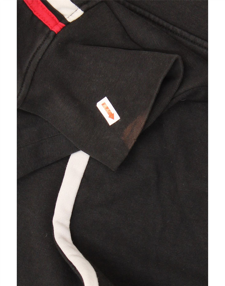 FILA Damen Crop Graphic Hoodie Pullover UK 18 XL Schwarz Colourblock Baumwolle