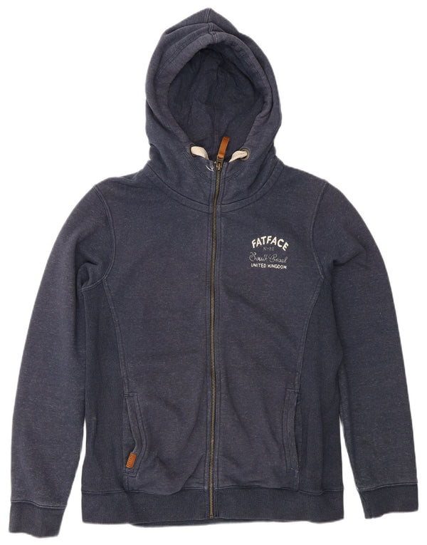 FAT FACE Damen Heritage Zip Hoodie Pullover UK 14 Large Marineblau meliert