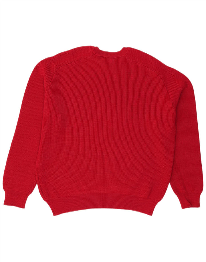 TCM Herren-Pullover mit Rundhalsausschnitt, groß, rote Wolle