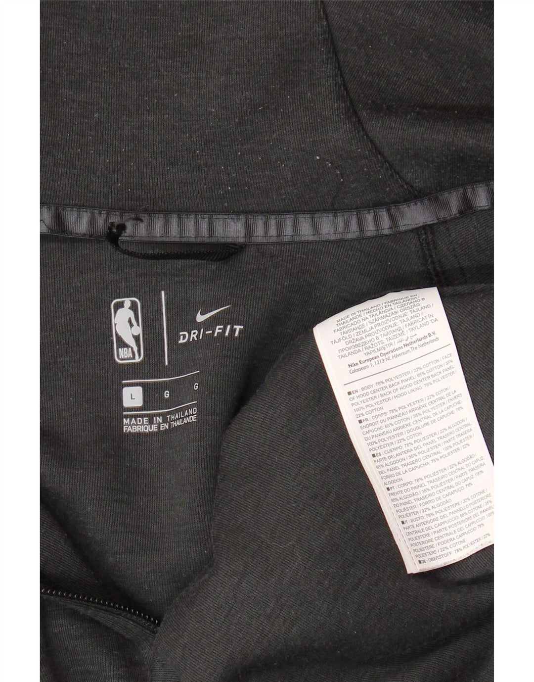 NBA Herren NBA Grafik-Kapuzenpullover mit Reißverschluss, großes graues Farbblock-Polyester